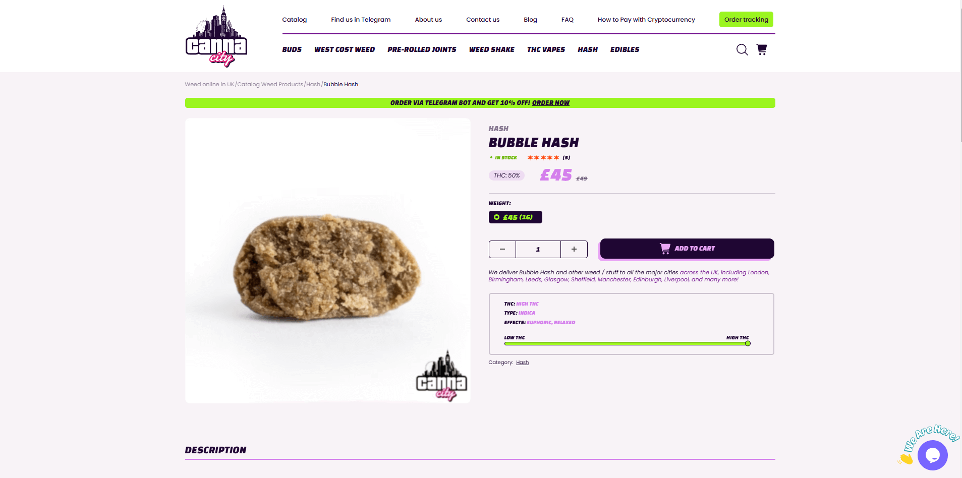 Buy Bubble Hash online in UK at Canna City