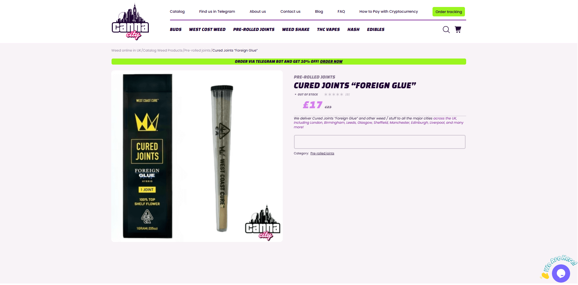 Buy pre-rolled joint online in Manchester at weed shop Canna City