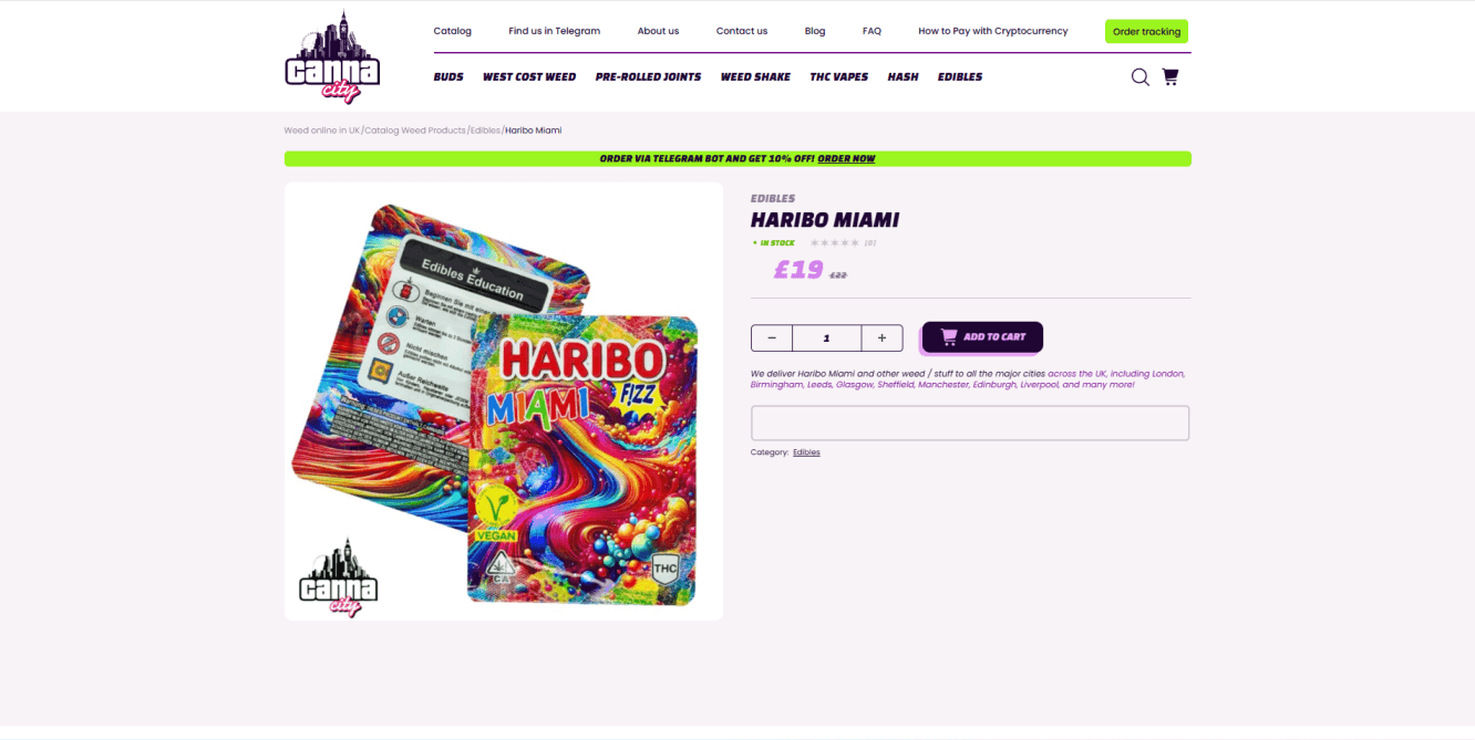 Buy THC Haribo edibles online in UK at Canna City