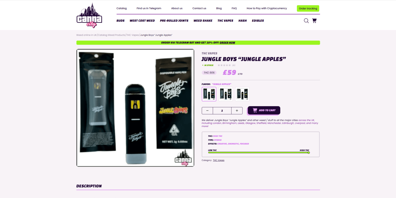 Buy THC vape online in UK at Canna City