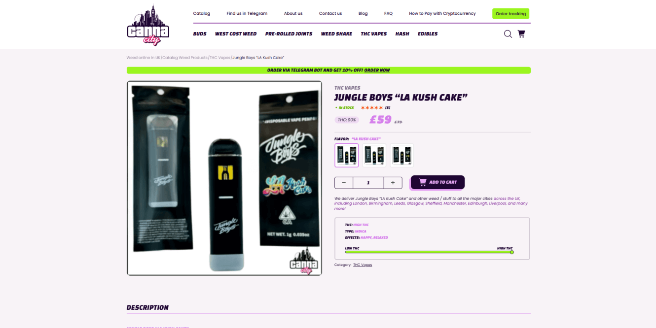 Buy THC vape online in Scotland at Canna City