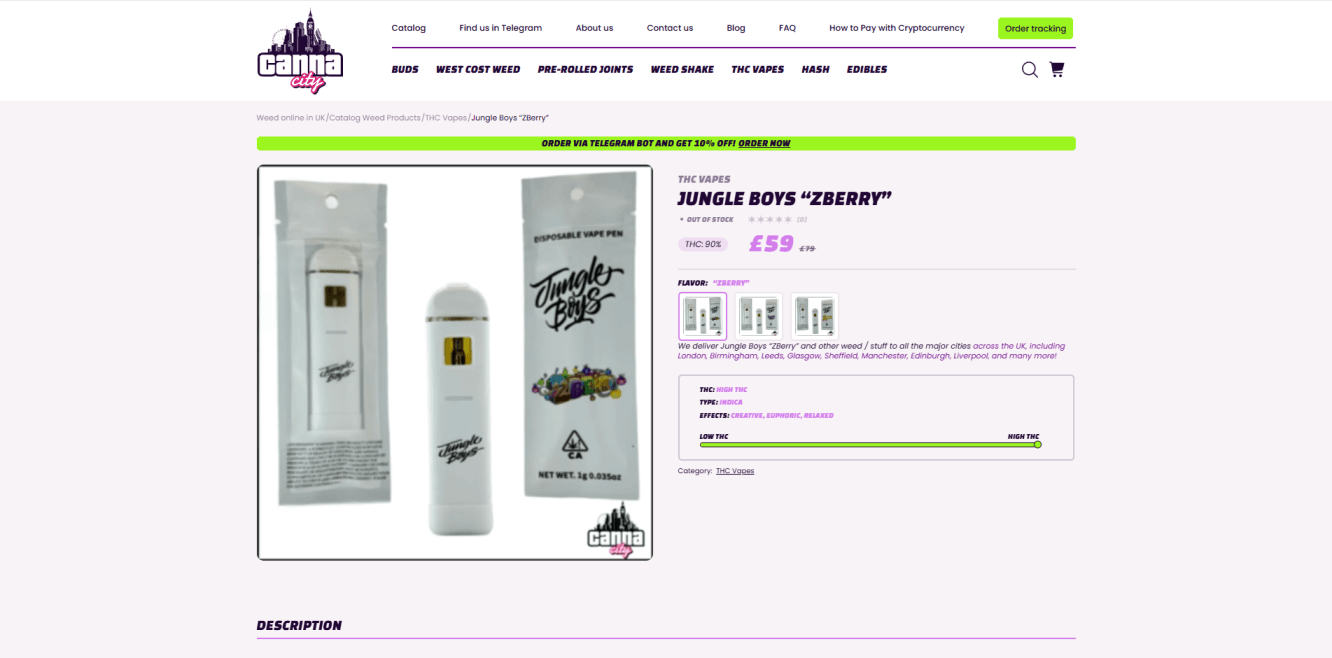 Hybrid THC vape weed shop Canna City