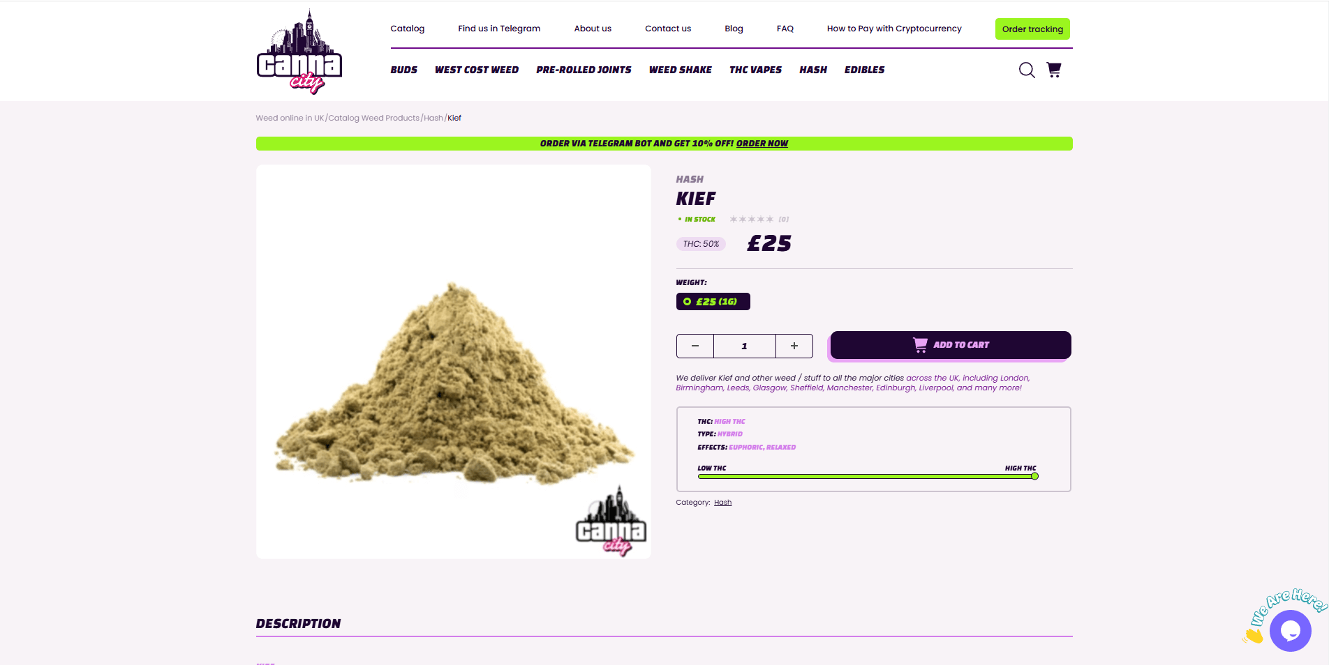 Buy weed Kief online in UK at Canna City