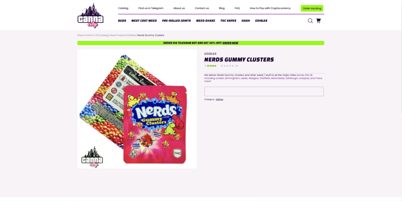 Buy THC Gummies Nerds online in UK at Canna City