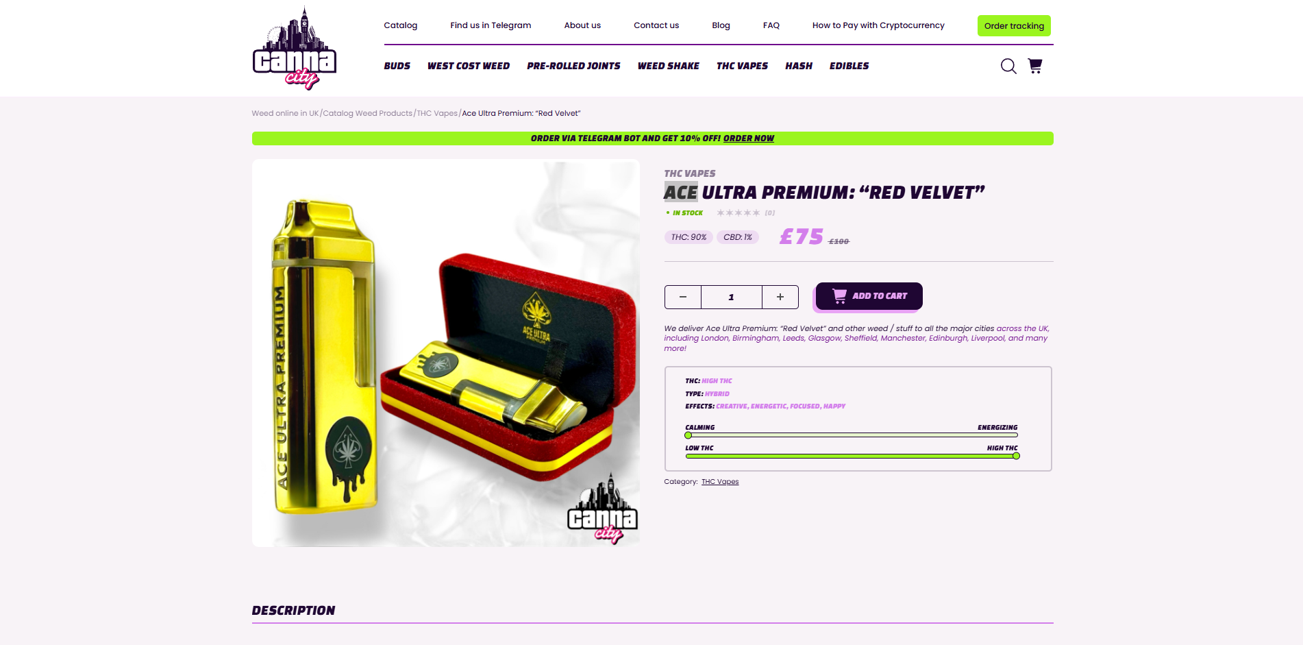 buy weed online London at shop Canna City