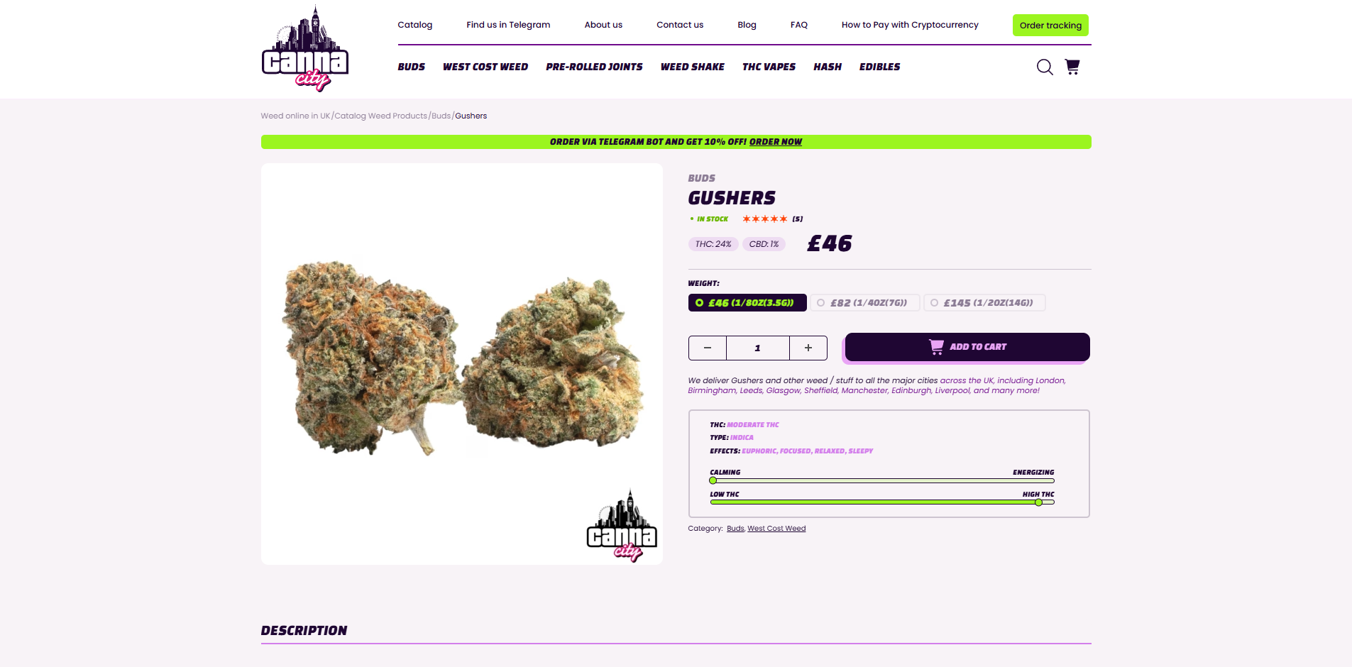buy gushers uk weed shop Canna City