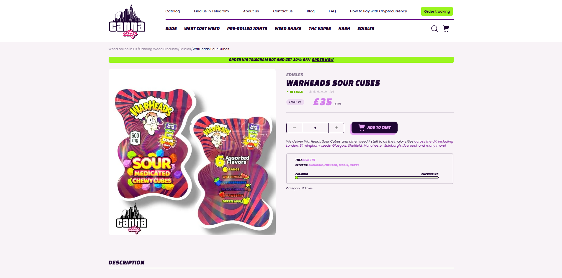 buy cannabis edibles in London