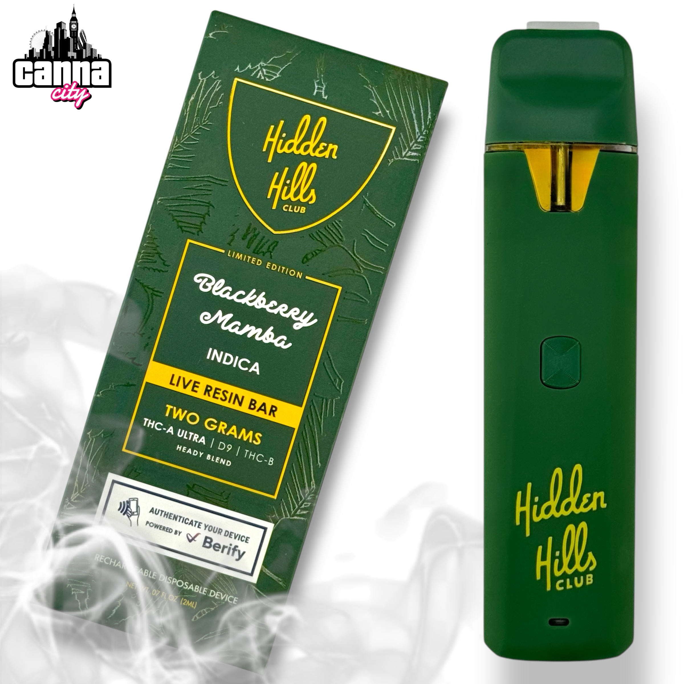 Buy THC Vapes The Hidden Hills "Blackberry Mamba" (2G)